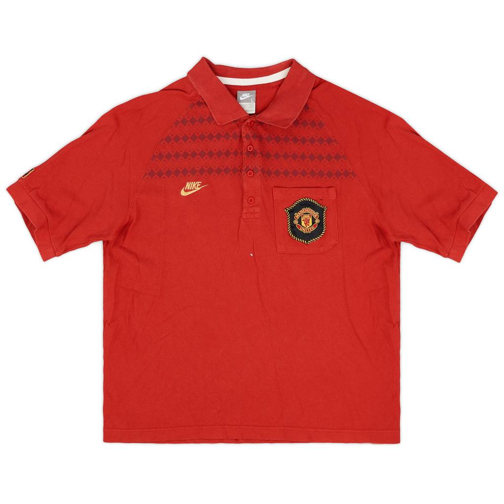 2008-09 Manchester United Nike Polo Shirt - 7/10 - (L)