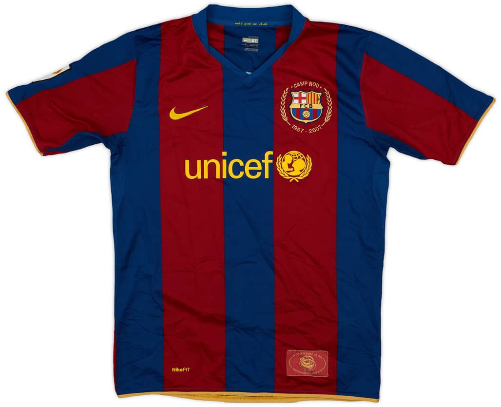 2007-08 Barcelona Home Shirt - 8/10 - (XL.Boys)