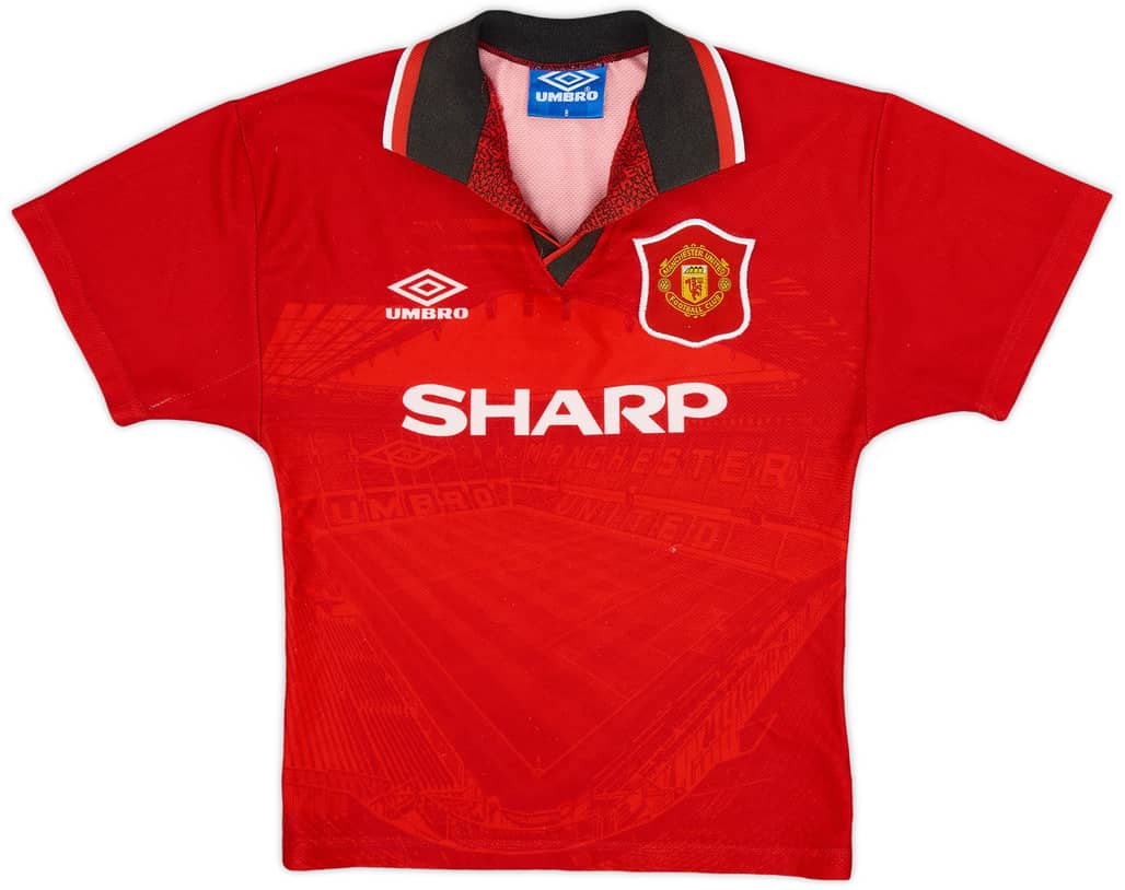 1994-96 Manchester United Home Shirt - 8/10 - (S.Boys)