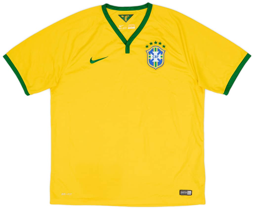 2014-15 Brazil Home Shirt - 9/10 - (XL)