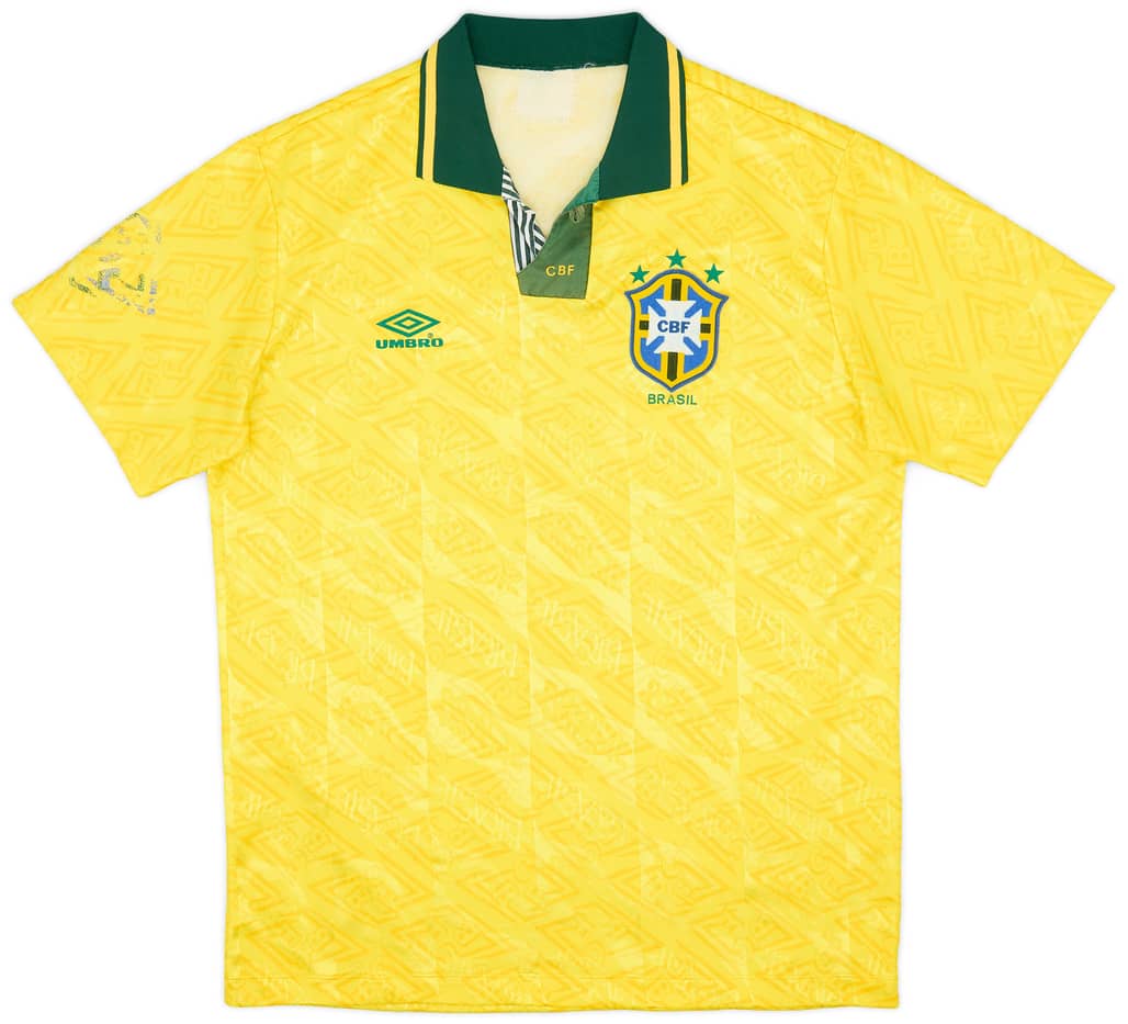 1991-93 Brazil Home Shirt - 7/10 - (L)