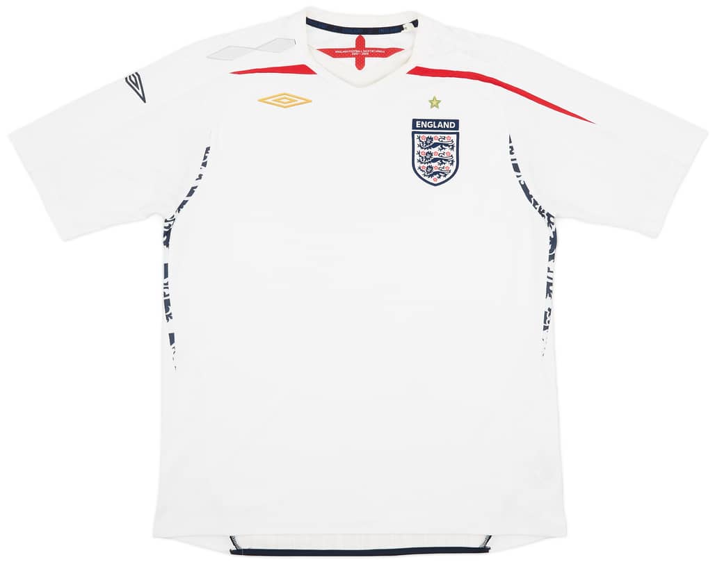 2007-09 England Home Shirt - 4/10 - (XL)