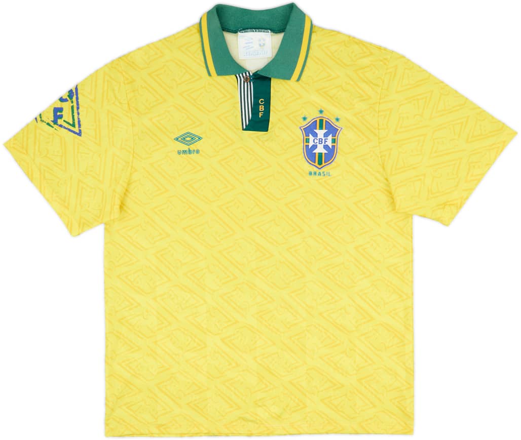 1991-93 Brazil Home Shirt - 6/10 - (L)