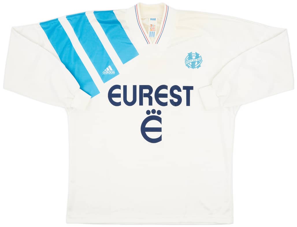 1993-94 Olympique Marseille Home L/S Shirt - 9/10 - (XL)