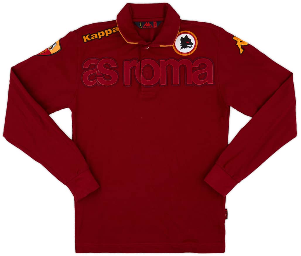 2007-08 Roma Kappa Polo L/S Shirt - 8/10 - (S)