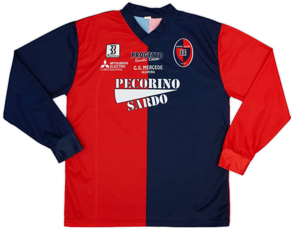 1998-99 Cagliari Home L/S Shirt - 9/10 - (XL.Boys)