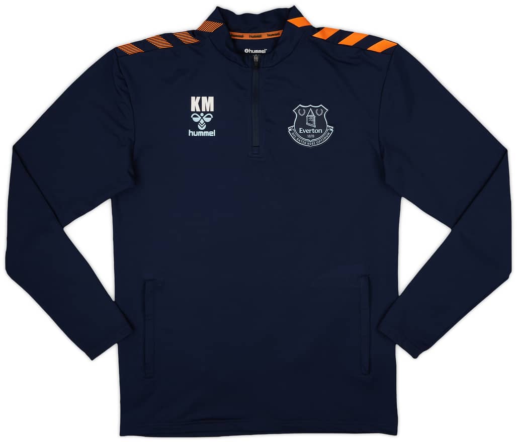 2023-24 Everton Staff Issue Hummel 1/4 Zip Drill Top KM - 8/10 - (S)