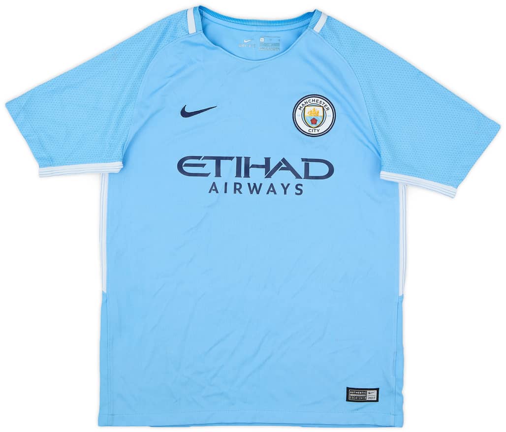 2017-18 Manchester City Home Shirt - 5/10 - (L.Boys)