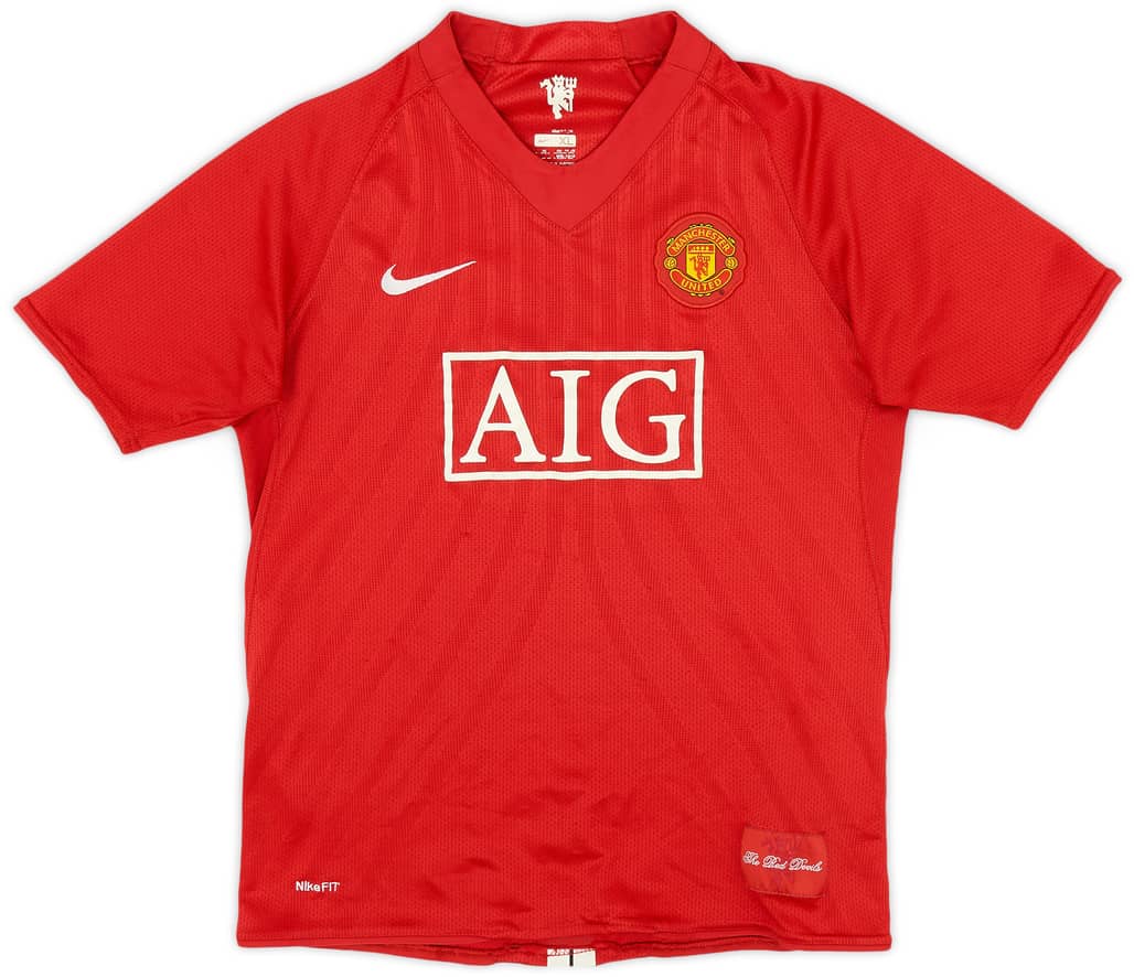 2007-09 Manchester United Home Shirt - 5/10 - (XL.Boys)