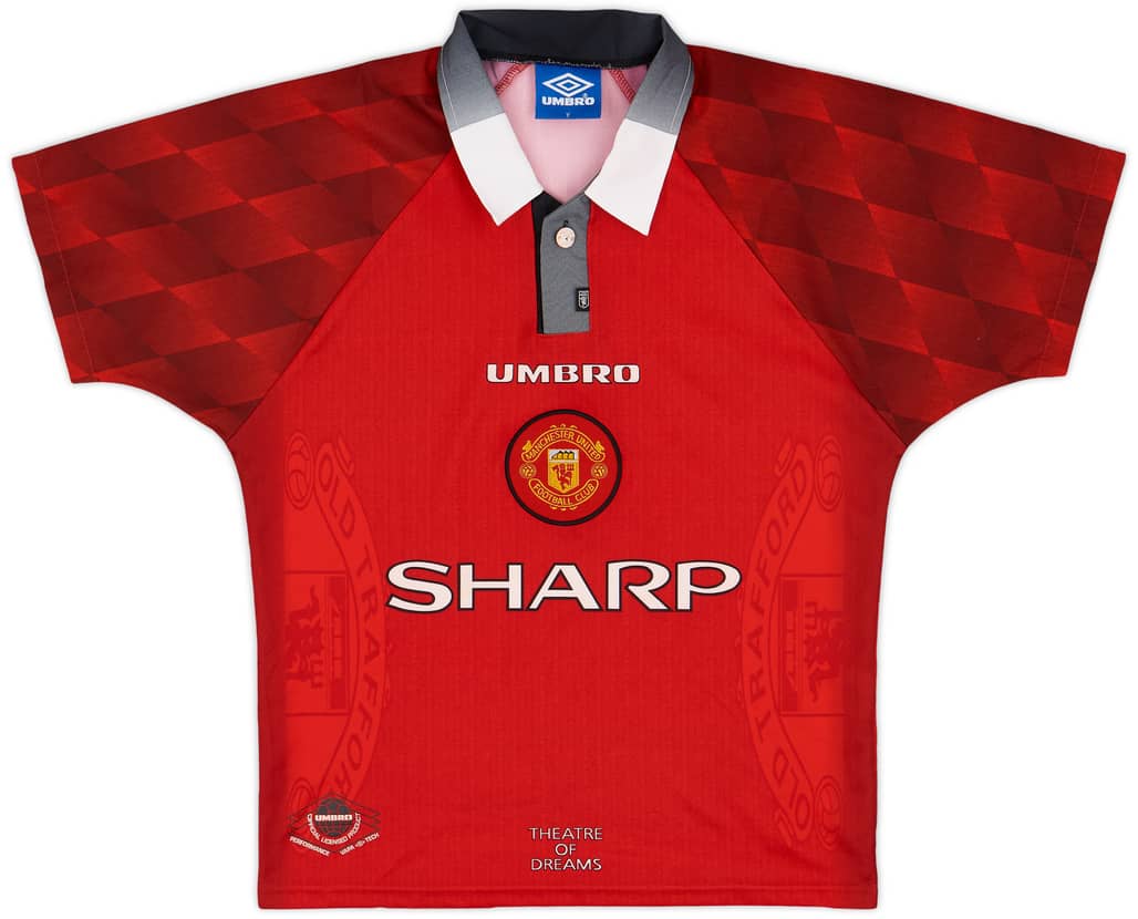 1996-98 Manchester United Home Shirt - 9/10 - (Y)
