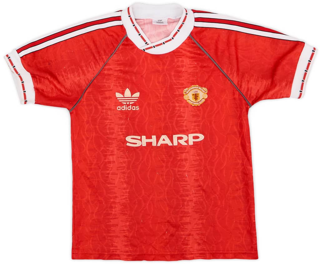 1990-92 Manchester United Home Shirt - 5/10 - (M.Boys)