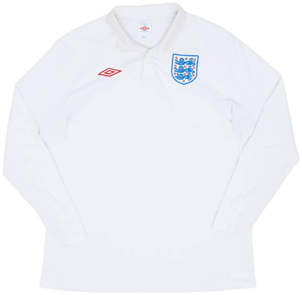 2009-10 England Home L/S Shirt - 8/10 - (L)