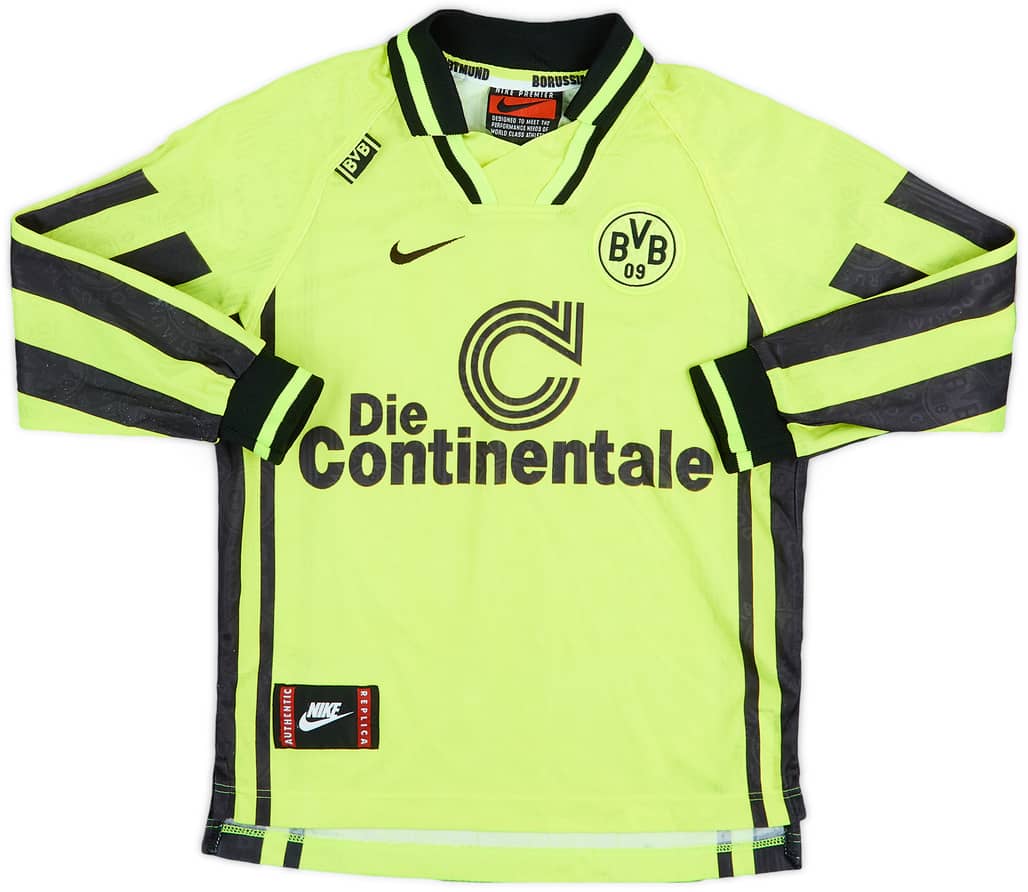 1996-97 Borussia Dortmund Home L/S Shirt - 10/10 - (S.Boys)