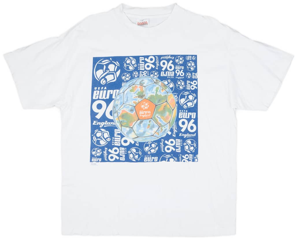 1996 England 'Euro 96' Cotton Graphic Tee - 6/10 - (XL)