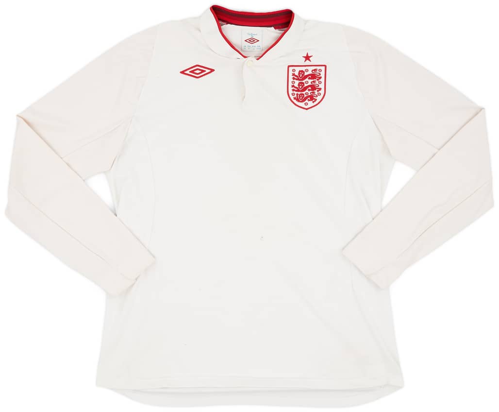 2012-13 England Home L/S Shirt - 6/10 - (L)