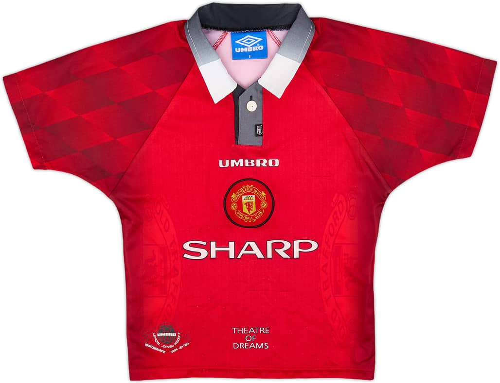 1996-98 Manchester United Home Shirt - 8/10 - (M.Boys)