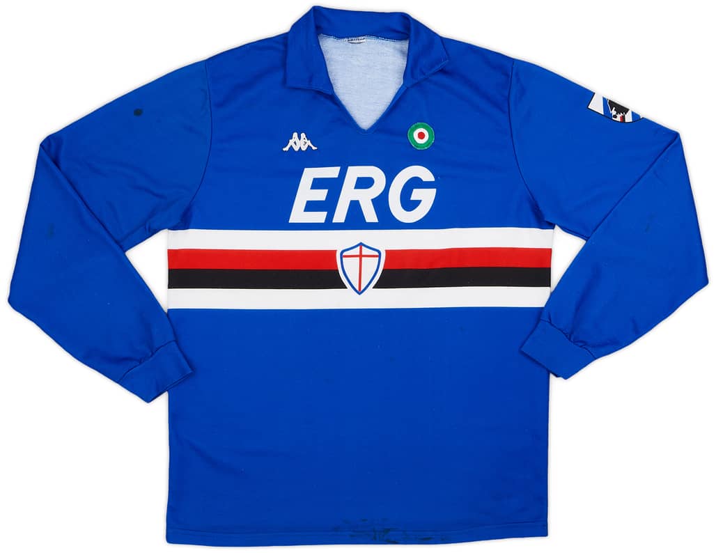 1989-90 Sampdoria Home L/S Shirt - 8/10 - (L)