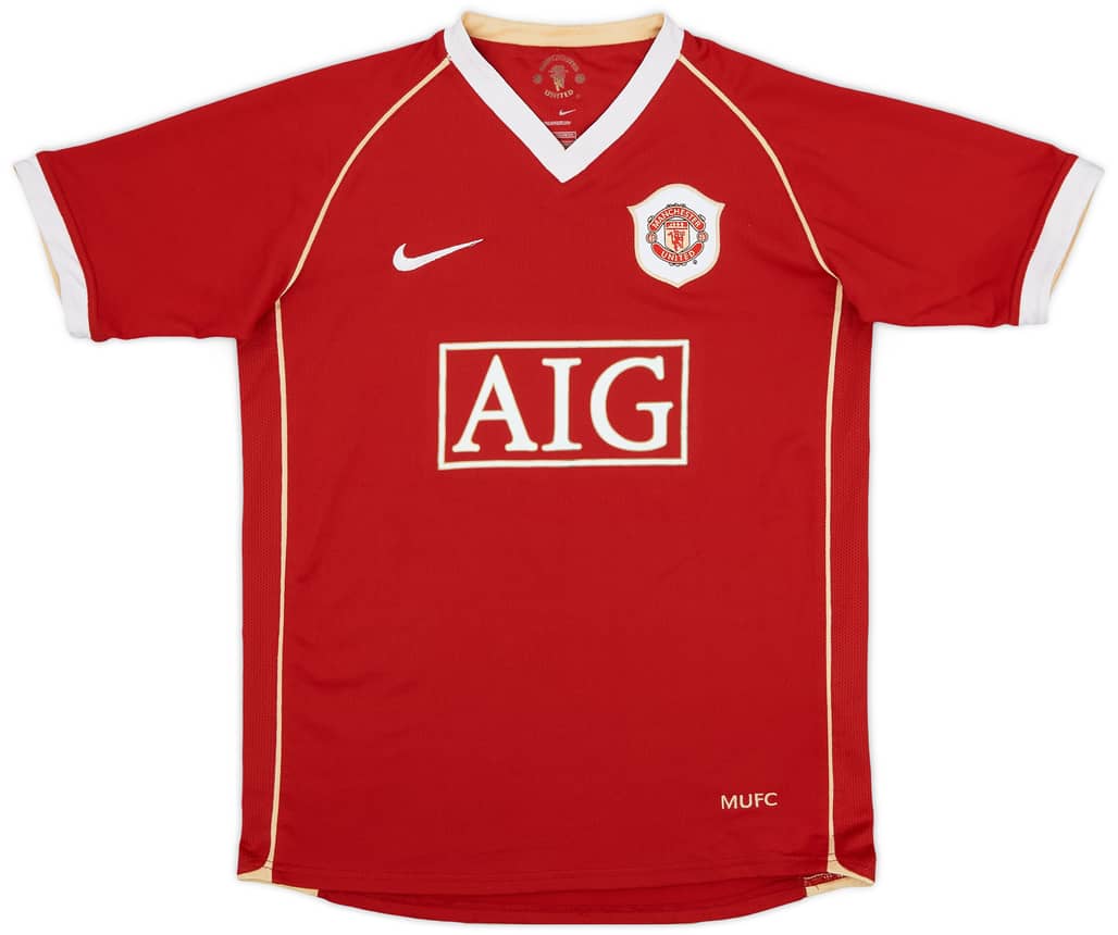 2006-07 Manchester United Home Shirt - 8/10 - (L.Boys)