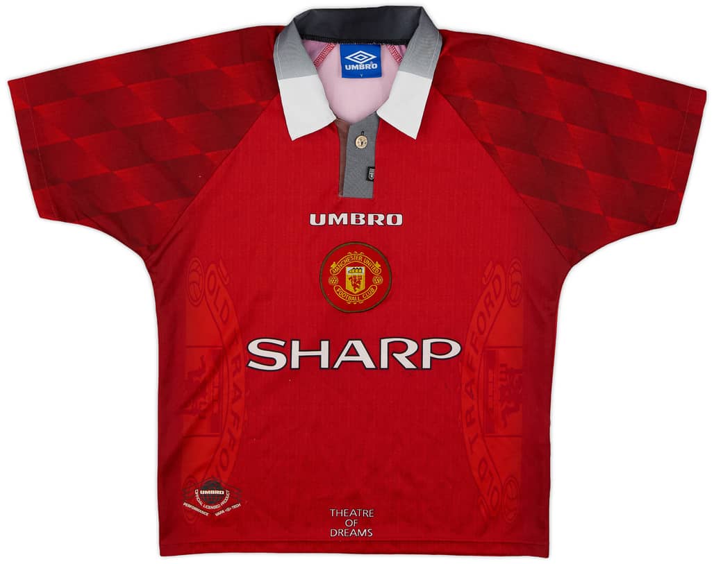 1996-98 Manchester United Home Shirt - 8/10 - (Y)