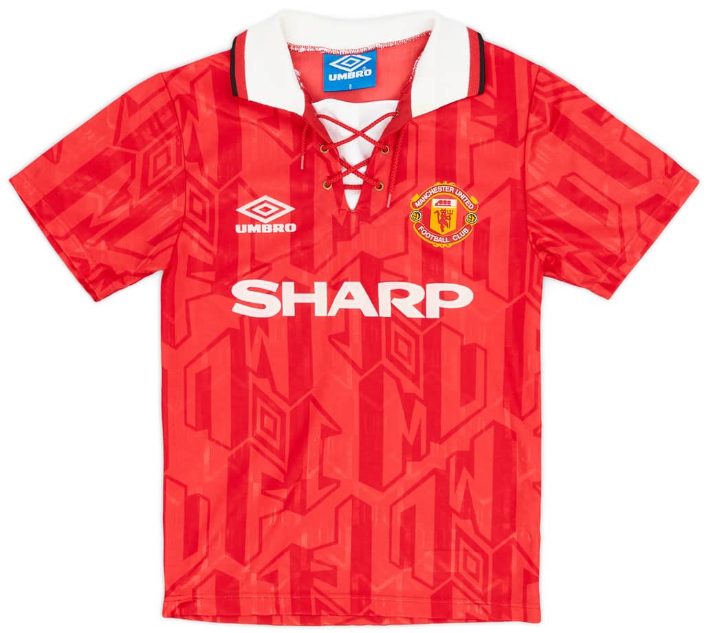 1992-94 Manchester United Home Shirt - 8/10 - (S.Boys)