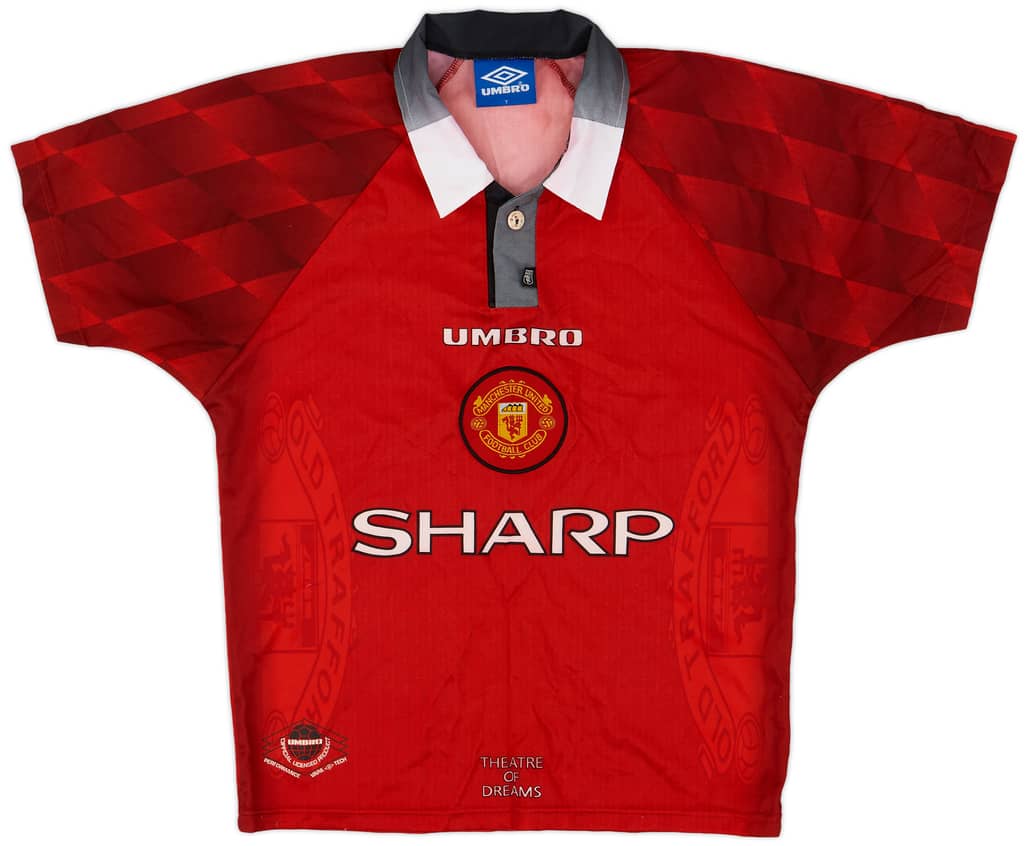1996-98 Manchester United Home Shirt - 7/10 - (Y)