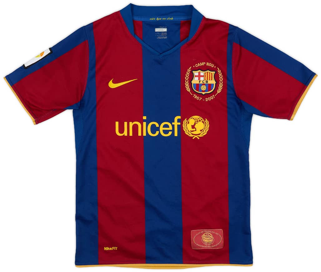 2007-08 Barcelona Home Shirt - 8/10 - (M.Boys)