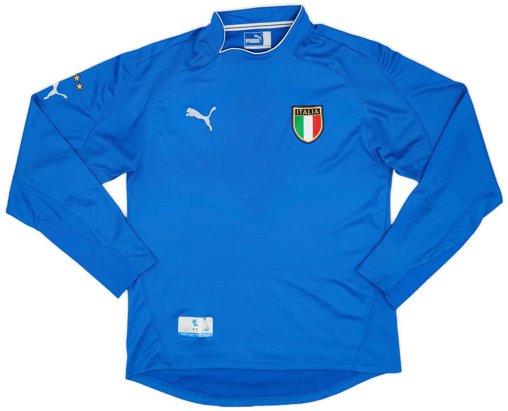 2003-04 Italy Home L/S Shirt - 6/10 - (M)