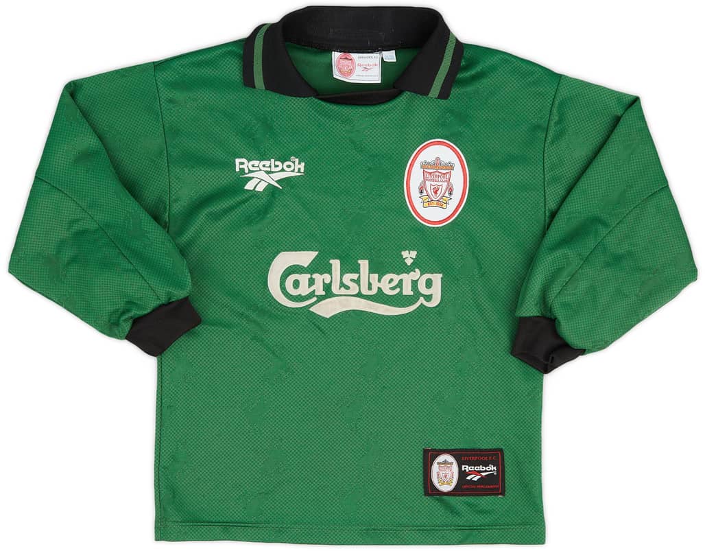 1996-97 Liverpool GK Shirt - 8/10 - (XS.Boys)