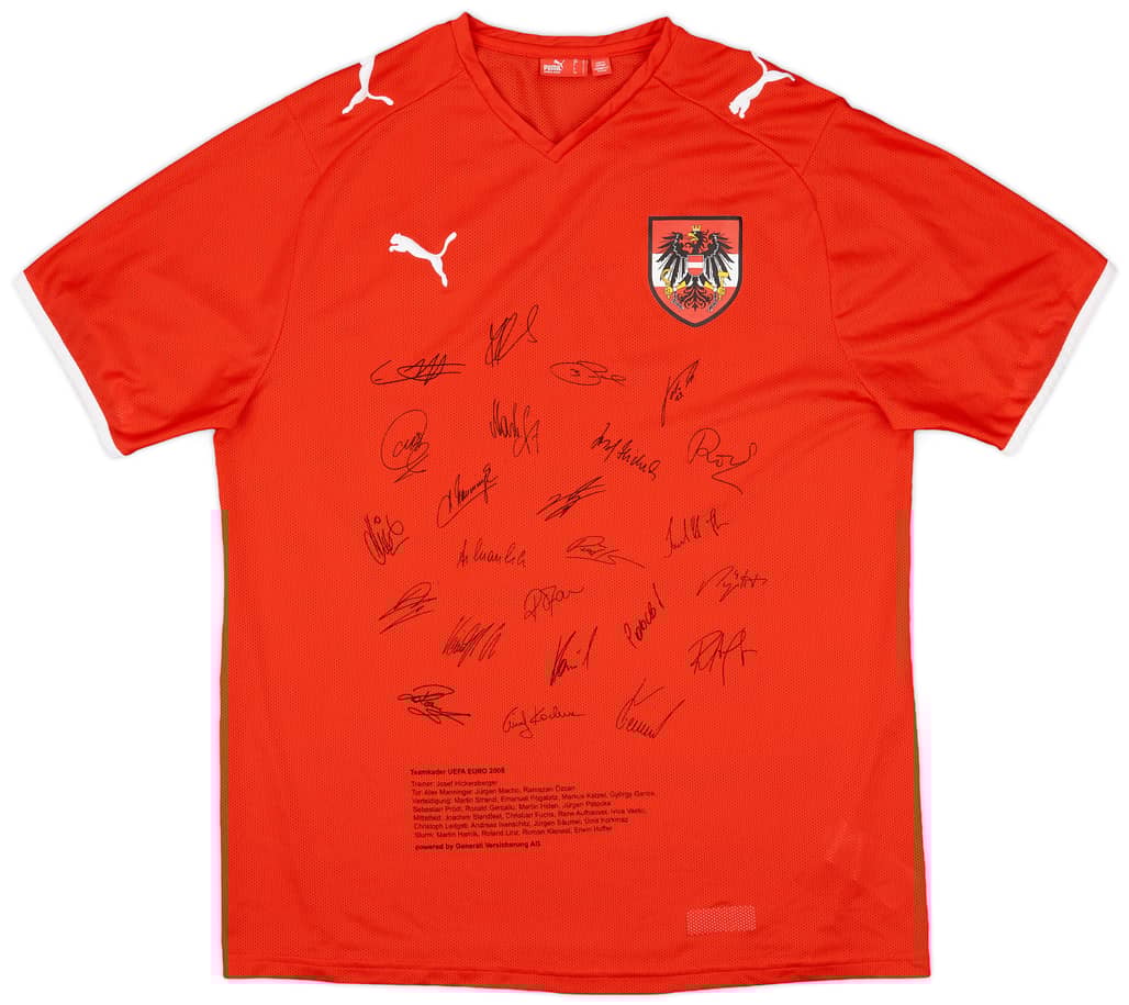 2008-09 Austria Squad Signed Home Shirt - 9/10 - (L)