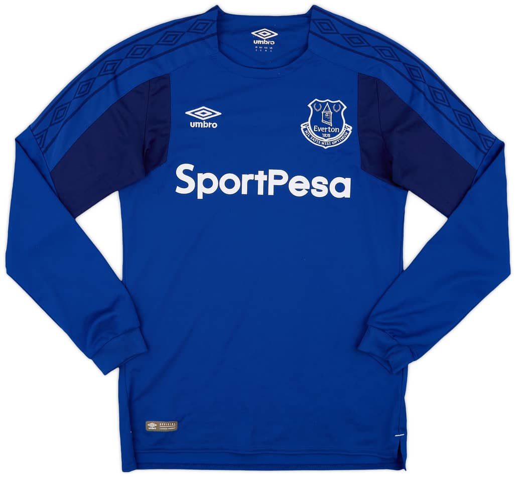 2017-18 Everton Home L/S Shirt - 8/10 - (S)