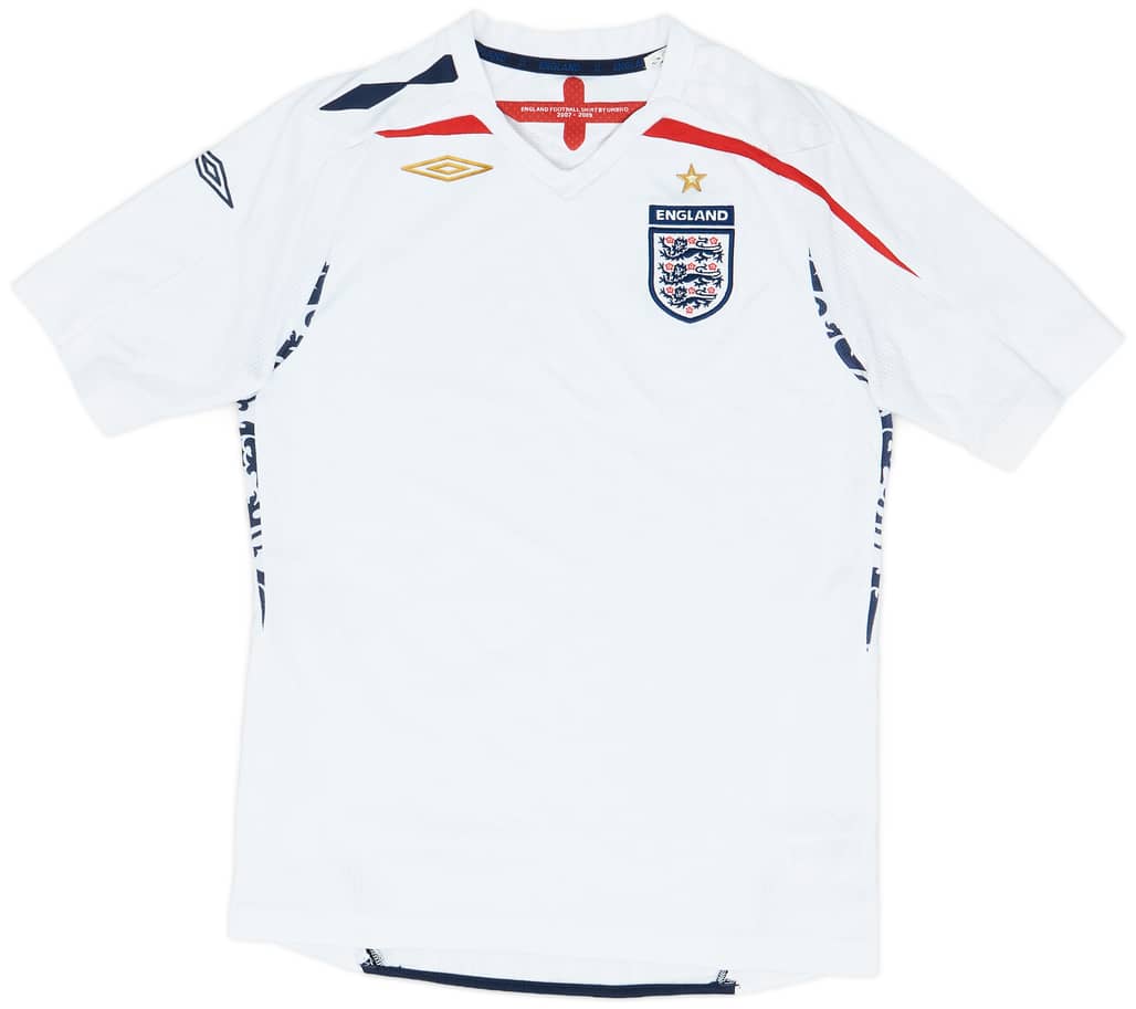 2007-09 England Home Shirt - 8/10 - (L.Boys)