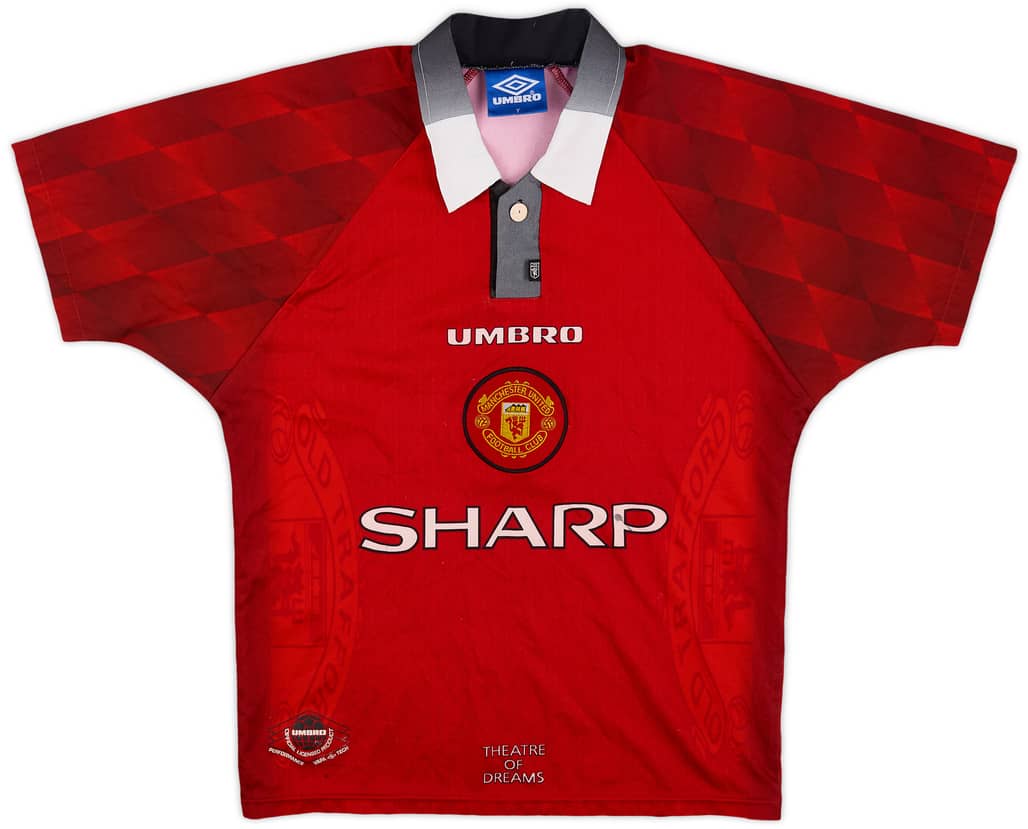 1996-98 Manchester United Home Shirt - 8/10 - (Y)