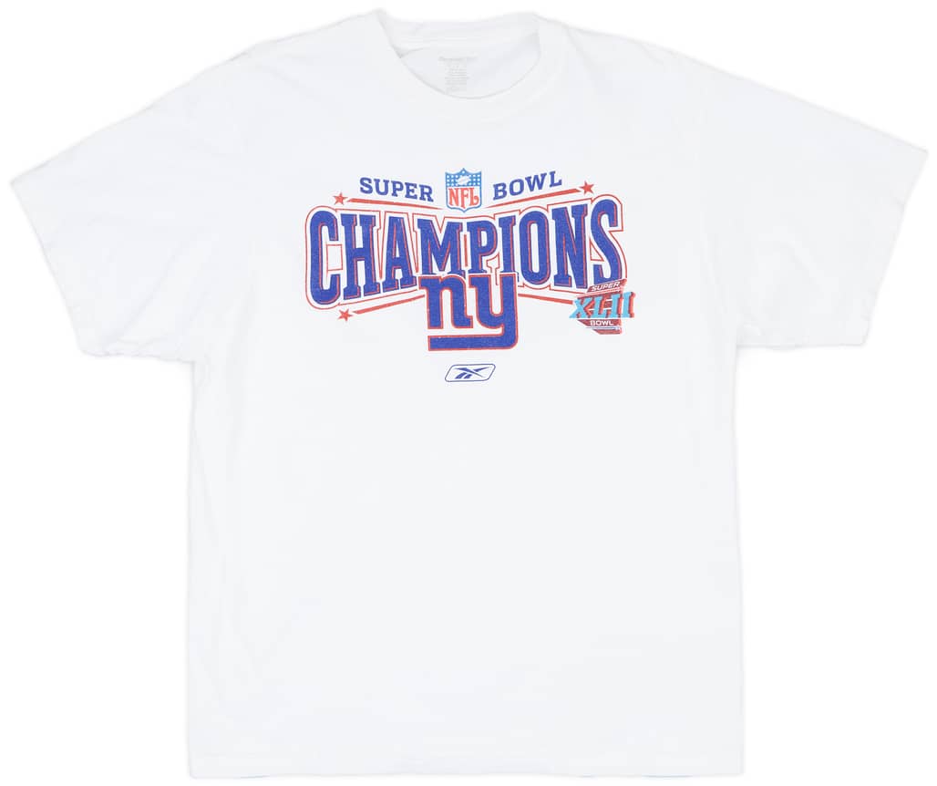 2008 New York Giants Super Bowl XLII Champions Reebok Tee - 7/10 - (M)