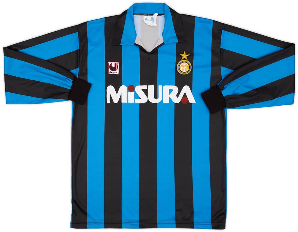 1990-91 Inter Milan Home L/S Shirt - 6/10 - (L)