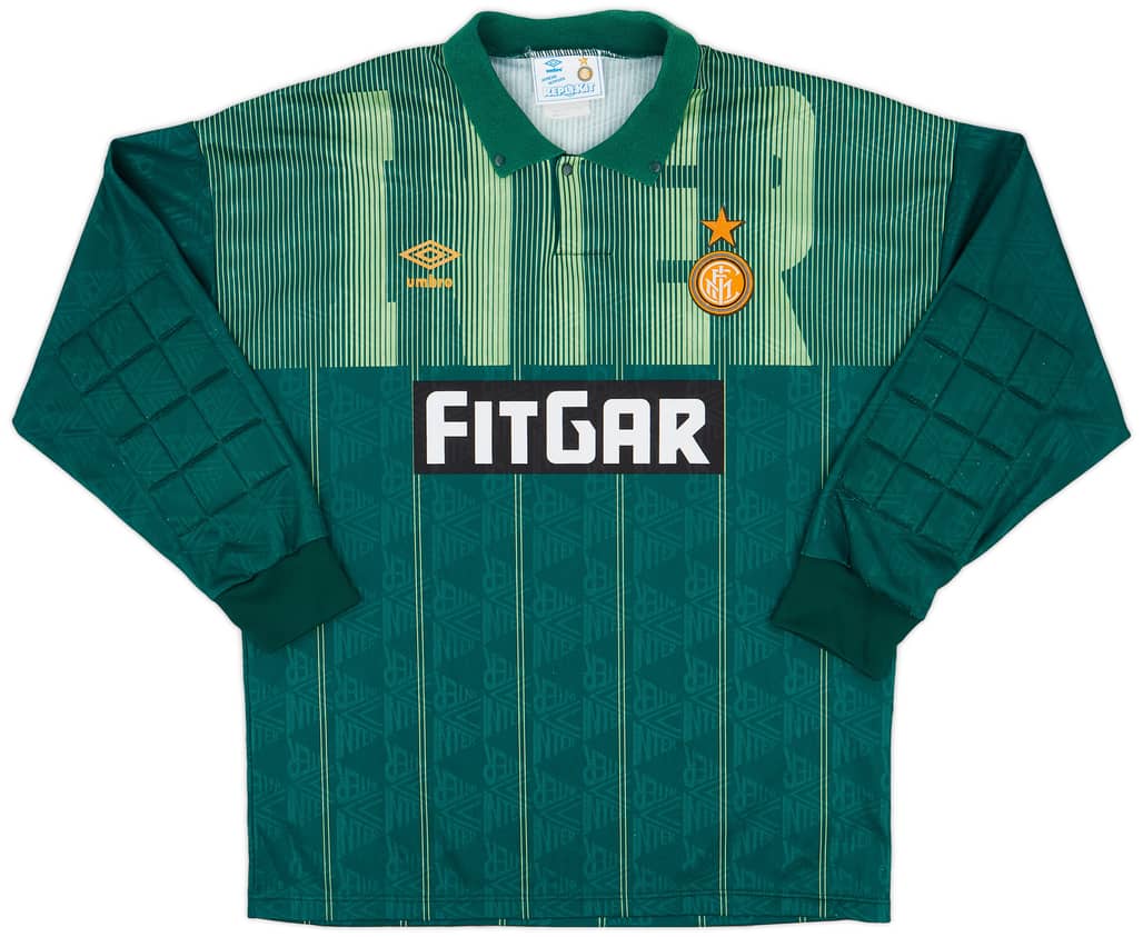 1991-92 Inter Milan GK Shirt - 8/10 - (XL)