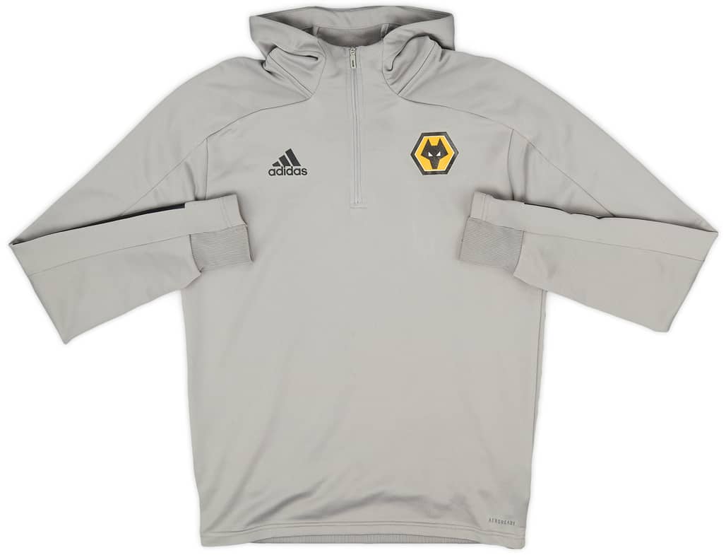 2020-21 Wolves adidas 1/4 Zip Hooded Sweat Top - 7/10 - (M)