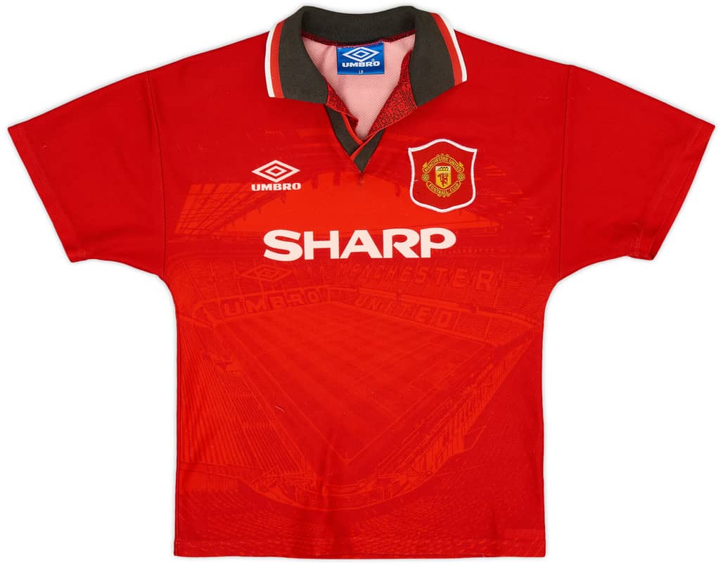 1994-96 Manchester United Home Shirt - 7/10 - (L.Boys)
