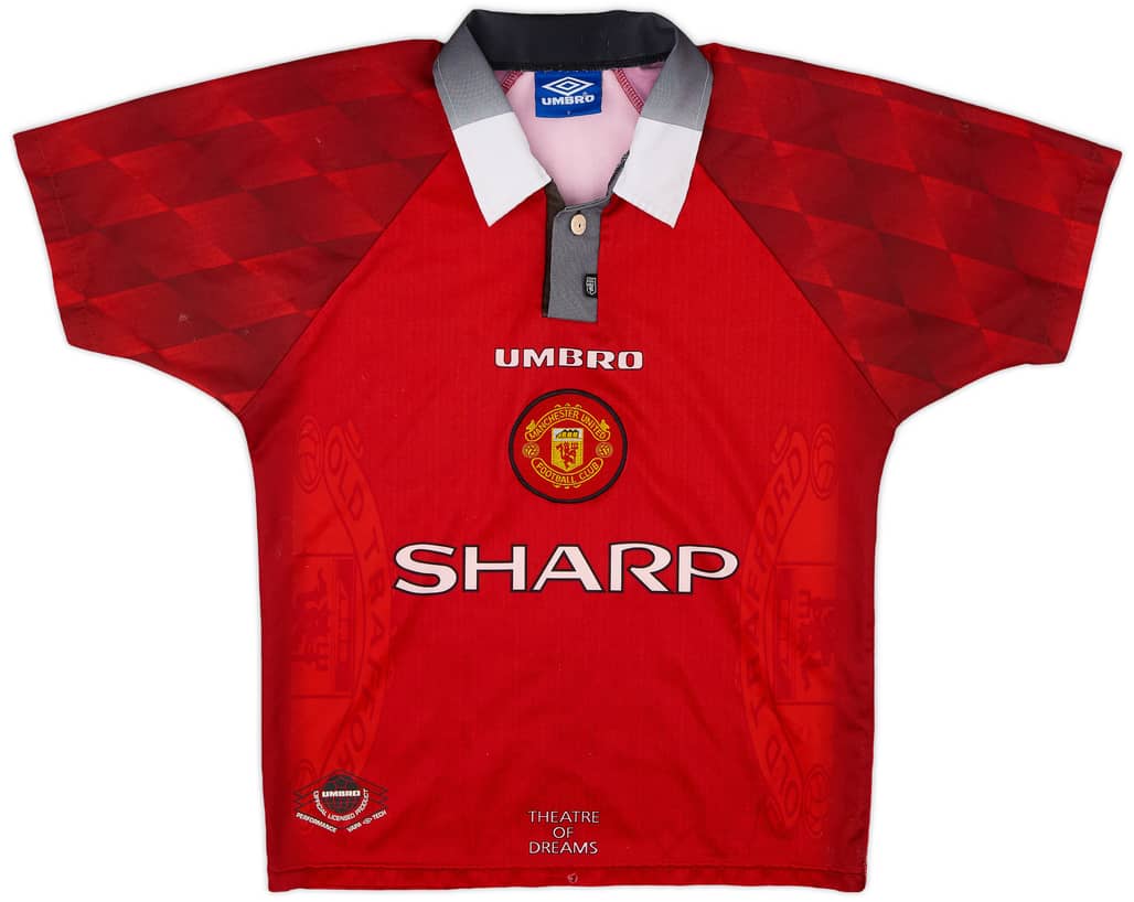 1996-98 Manchester United Home Shirt - 9/10 - (Y)