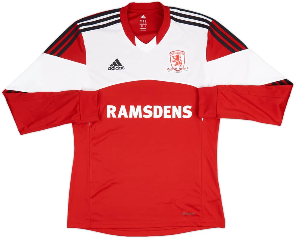 2013-14 Middlesbrough Home L/S Shirt - 6/10 - (M)