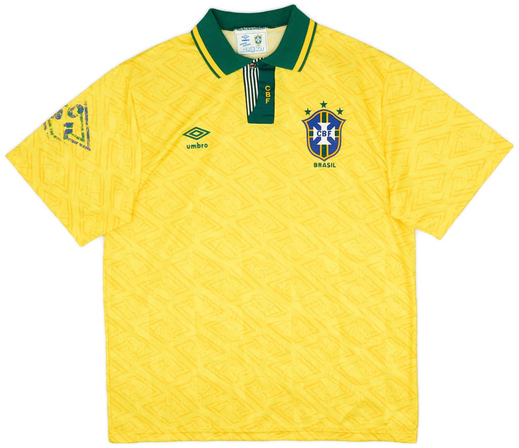 1991-93 Brazil Home Shirt - 6/10 - (XL)