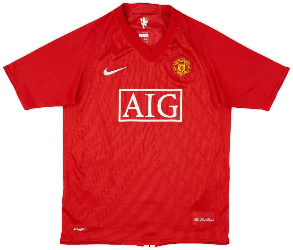 2007-09 Manchester United Home Shirt - 8/10 - (XL.Boys)