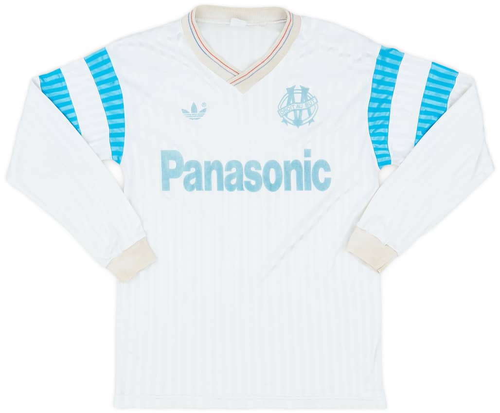 1990-91 Olympique Marseille Home L/S Shirt - 5/10 - (M)