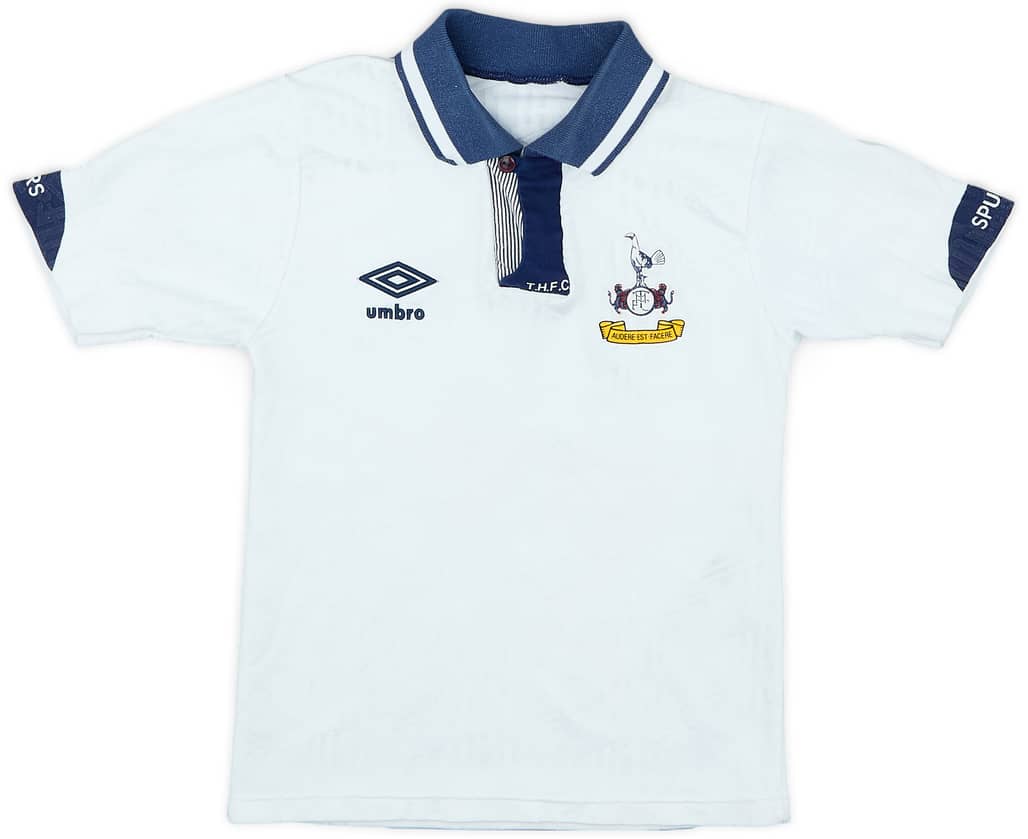 1991-93 Tottenham Home Shirt - 8/10 - (S.Boys)