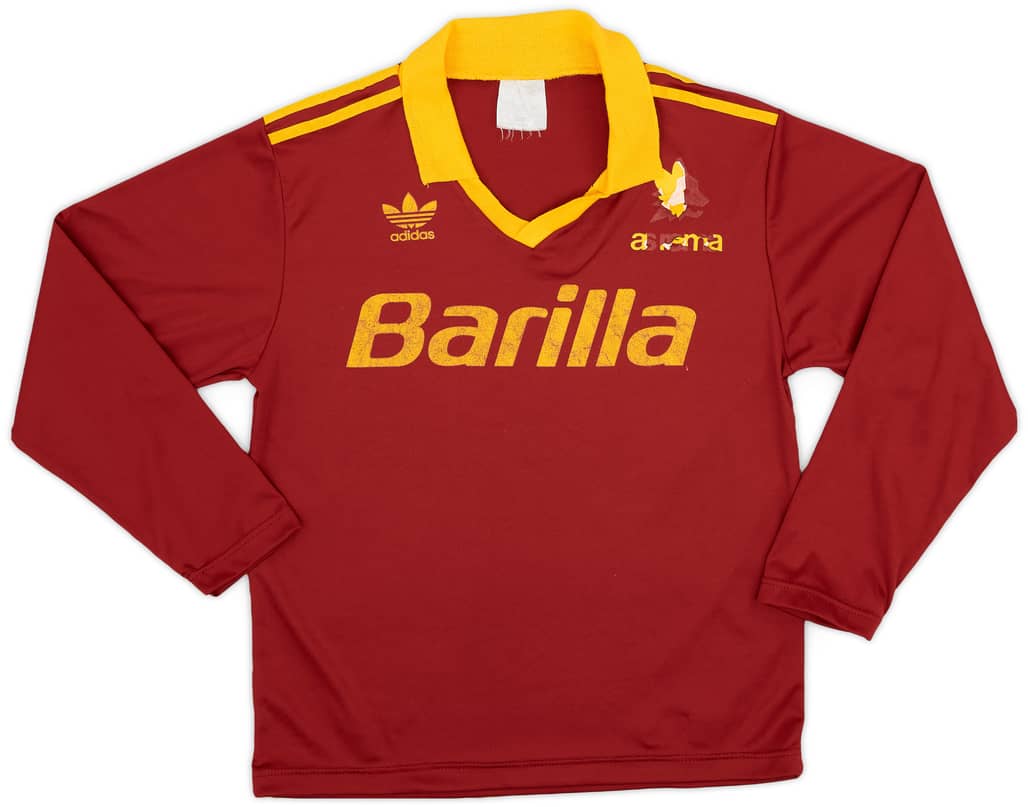 1991-92 Roma Home L/S Shirt - 3/10 - (XS)