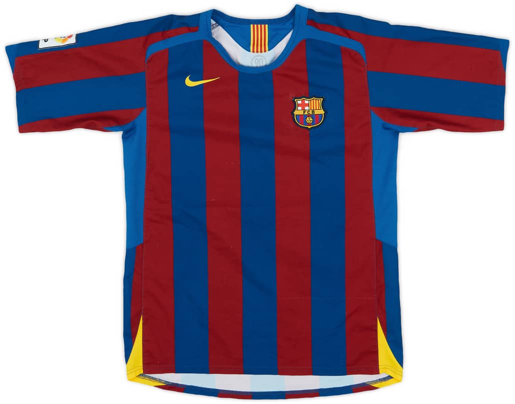 2005-06 Barcelona Home Shirt - 8/10 - (XL.Boys)