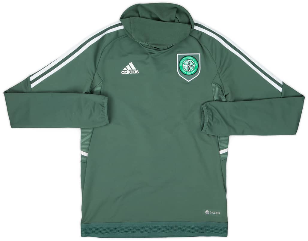 2022-23 Celtic adidas Hooded Drill Top - 9/10 - (S)