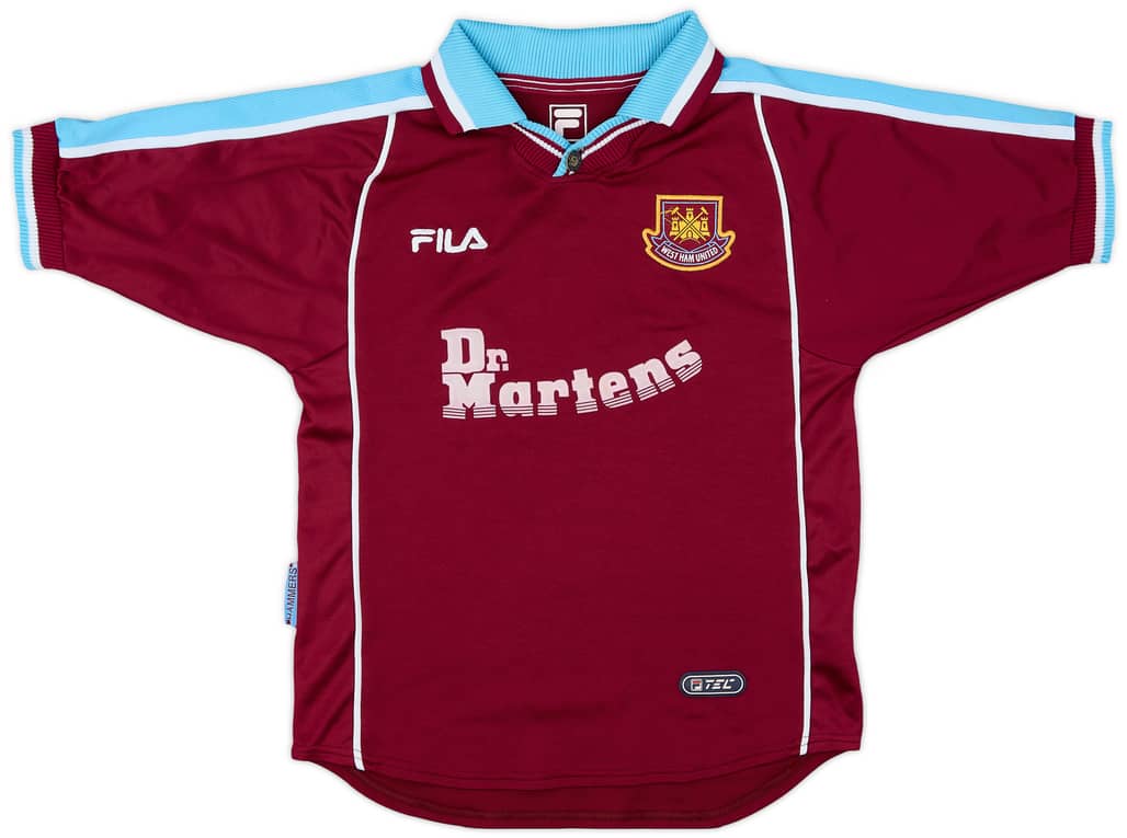 1999-01 West Ham Home Shirt - 7/10 - (L.Boys)
