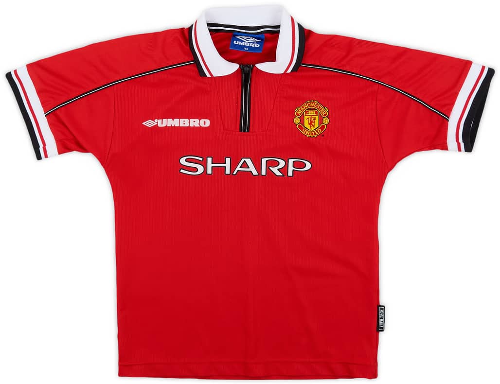 1998-00 Manchester United Home Shirt - 8/10 - (M.Boys)