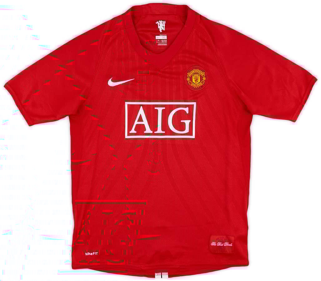 2007-09 Manchester United Home Shirt - 9/10 - (XL.Boys)