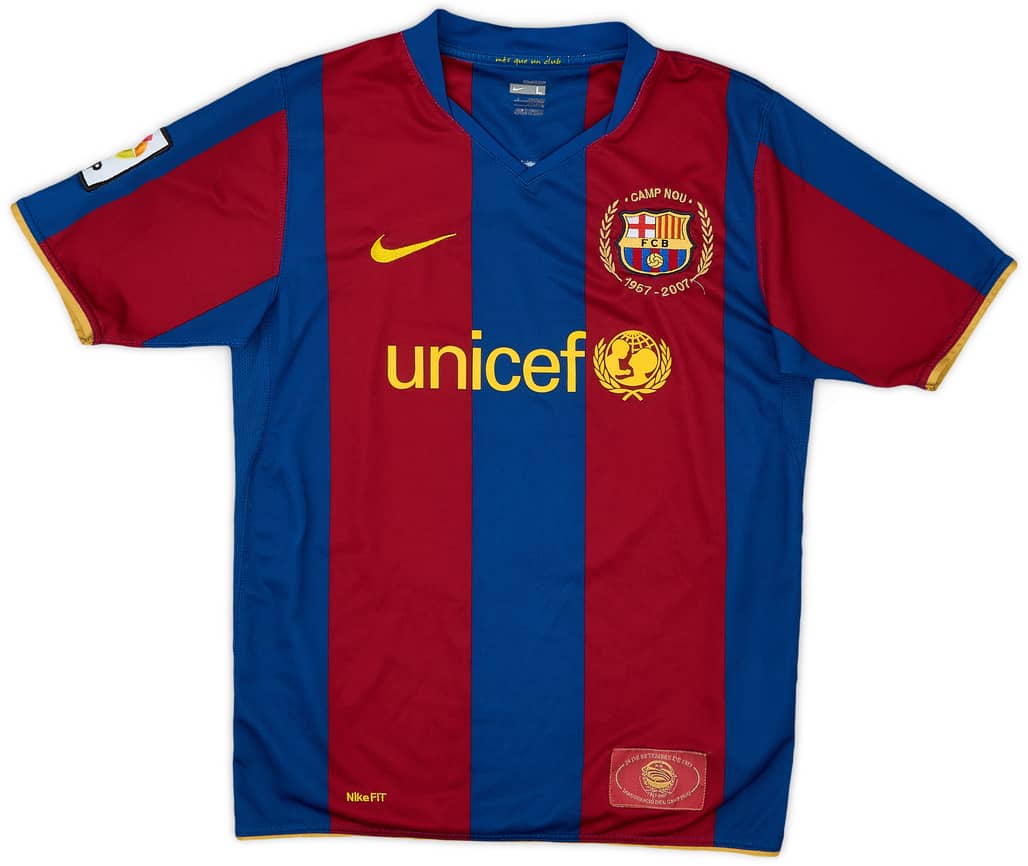 2007-08 Barcelona Home Shirt - 7/10 - (L.Boys)